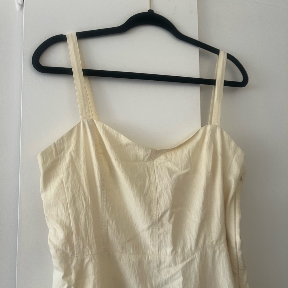 NWT Pleated drop-waist dress in crinkle cotton blend - Picture 5 of 8